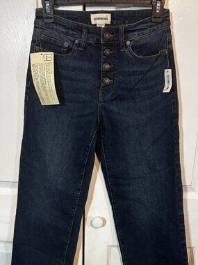 NWT Goodthreads Womens Jeans Size 24 (EU) Button Up Wide Leg Raw Hem